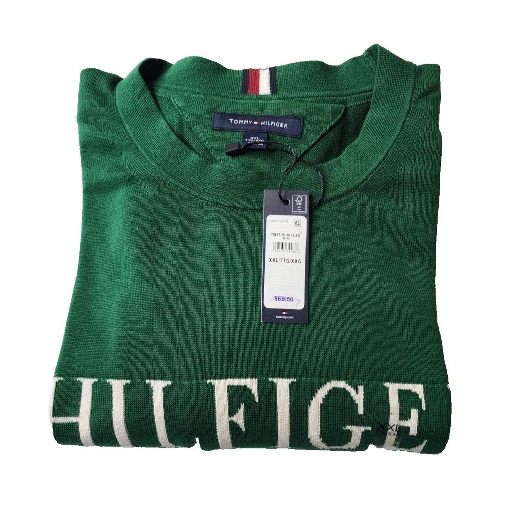 Tommy Hilfiger Men's Sweater Pullover Crew Neck Knit Flag Logo Outerwear XXL New - Picture 9 of 9
